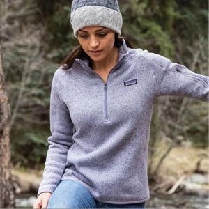 Patagonia better sweater 1/4 zip fleece pullover in heathered purple